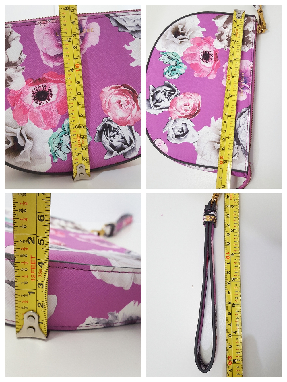 LOVE & LORE🌺NWOT Purple Floral Wristlet Clutch|Cosmetic Case|Travel - Picture 7 of 7
